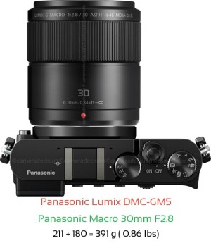 Panasonic GM5 with Panasonic Macro 30mm F2.8 Lens Size