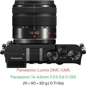 Panasonic GM5 with Panasonic 14-42mm F3.5-5.6 II OIS Lens Size
