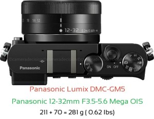 Panasonic GM5 with Panasonic 12-32mm F3.5-5.6 Mega OIS Lens Size