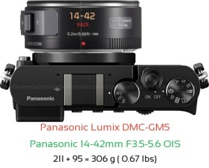 Panasonic GM5 with Panasonic 14-42mm F3.5-5.6 OIS Lens Size
