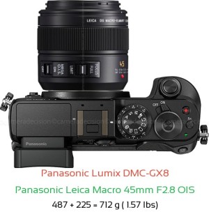 Panasonic GX8 with Panasonic Leica Macro 45mm F2.8 OIS Lens Size