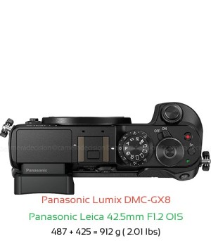 Panasonic GX8 with Panasonic Leica 42.5mm F1.2 OIS Lens Size