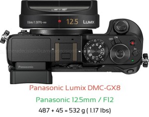 Panasonic GX8 with Panasonic 12.5mm / F12 Lens Size