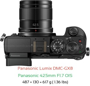 Panasonic GX8 with Panasonic 42.5mm F1.7 OIS Lens Size