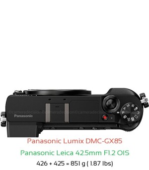 Panasonic GX85 with Panasonic Leica 42.5mm F1.2 OIS Lens Size