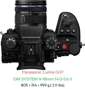 Panasonic GH7 with OM SYSTEM 9-18mm f4.0-5.6 II Lens Size