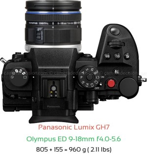 Panasonic GH7 with Olympus ED 9-18mm f4.0-5.6 Lens Size