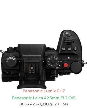 Panasonic GH7 with Panasonic Leica 42.5mm F1.2 OIS Lens Size