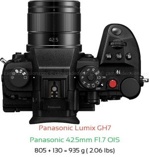 Panasonic GH7 with Panasonic 42.5mm F1.7 OIS Lens Size