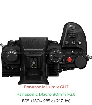 Panasonic GH7 with Panasonic Macro 30mm F2.8 Lens Size