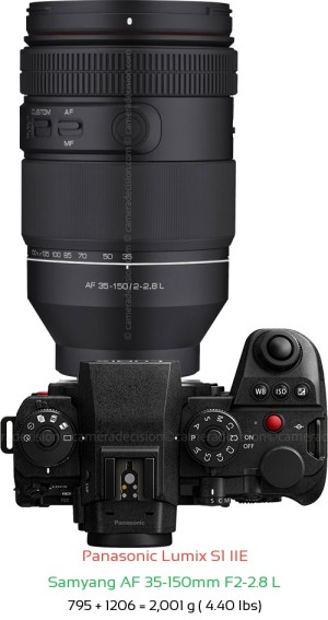 Panasonic S1 IIE with Samyang AF 35-150mm F2-2.8 L Lens Size