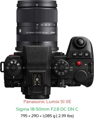 Panasonic S1 IIE with Sigma 18-50mm F2.8 DC DN C Lens Size