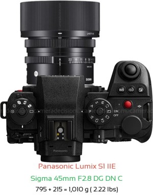 Panasonic S1 IIE with Sigma 45mm F2.8 DG DN C Lens Size