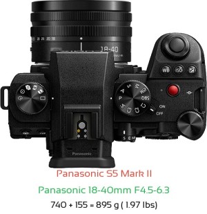 Panasonic S5 II with Panasonic 18-40mm F4.5-6.3 Lens Size