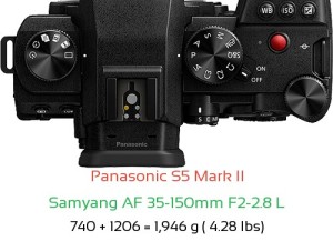 Panasonic S5 II with Samyang AF 35-150mm F2-2.8 L Lens Size