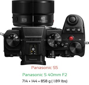 Panasonic S5 with Panasonic S 40mm F2 Lens Size