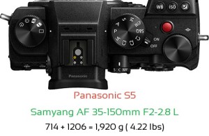 Panasonic S5 with Samyang AF 35-150mm F2-2.8 L Lens Size