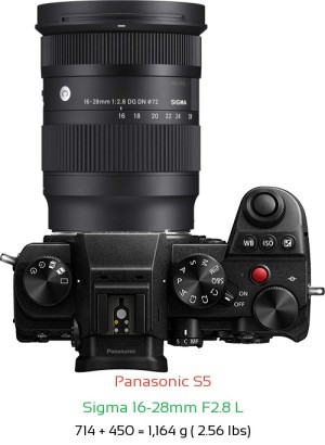 Panasonic S5 with Sigma 16-28mm F2.8 L Lens Size