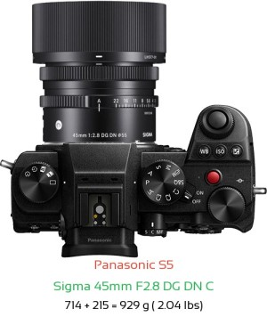 Panasonic S5 with Sigma 45mm F2.8 DG DN C Lens Size