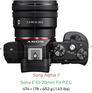 Sony A7 with Sony E 10-20mm F4 PZ G Lens Size
