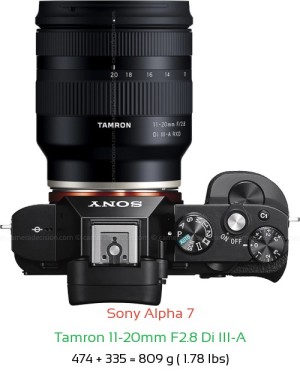 Sony A7 with Tamron 11-20mm F2.8 A Lens Size