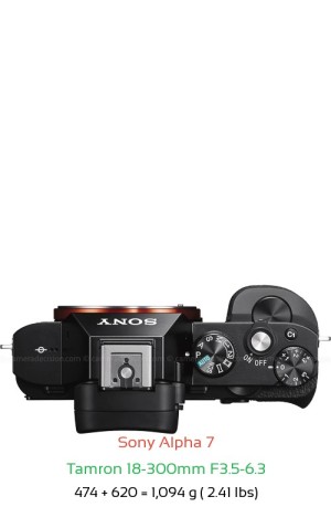 Sony A7 with Tamron 18-300mm F3.5-6.3 Lens Size