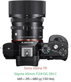 Sony A7R with Sigma 45mm F2.8 DG DN C Lens Size
