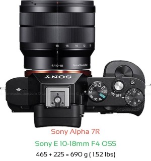 Sony A7R with Sony E 10-18mm F4 OSS Lens Size