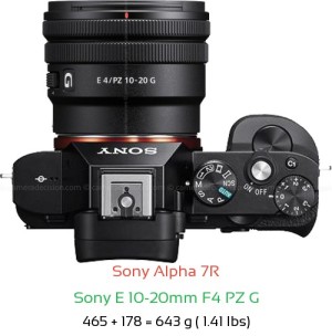 Sony A7R with Sony E 10-20mm F4 PZ G Lens Size