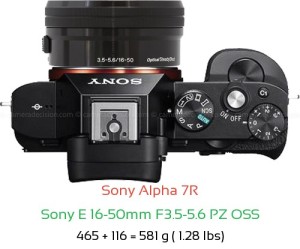 Sony A7R with Sony E 16-50mm F3.5-5.6 PZ OSS Lens Size