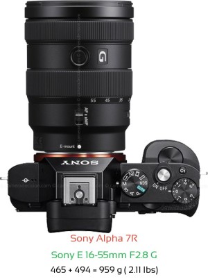 Sony A7R with Sony E 16-55mm F2.8 G Lens Size
