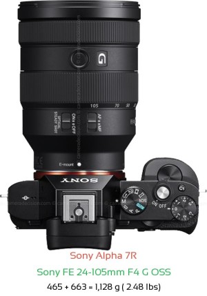 Sony A7R with Sony FE 24-105mm F4 G OSS Lens Size