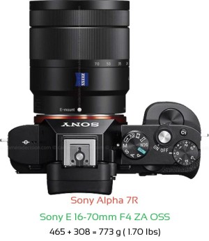 Sony A7R with Sony E 16-70mm F4 ZA OSS Lens Size
