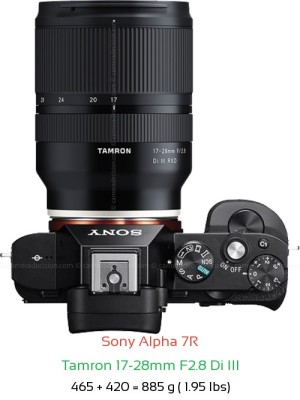Sony A7R with Tamron 17-28mm F2.8 Di III Lens Size
