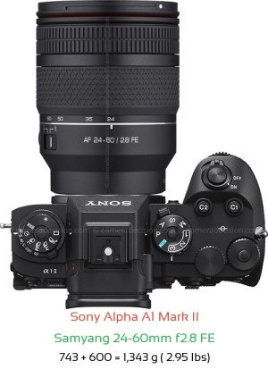 Sony A1 II with Samyang 24-60mm f2.8 FE Lens Size