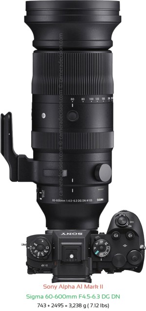 Sony A1 II with Sigma 60-600mm F4.5-6.3 DG DN Lens Size