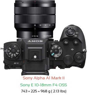 Sony A1 II with Sony E 10-18mm F4 OSS Lens Size
