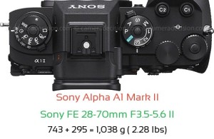 Sony A1 II with Sony FE 28-70mm F3.5-5.6 II Lens Size
