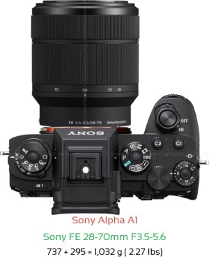 Sony A1 with Sony FE 28-70mm F3.5-5.6 Lens Size