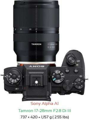 Sony A1 with Tamron 17-28mm F2.8 Di III Lens Size