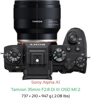 Sony A1 with Tamron 35mm F2.8 Di III OSD M1:2 Lens Size
