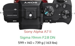 Sony A7 II with Sigma 19mm F2.8 DN Lens Size