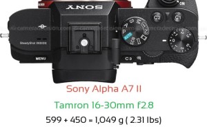 Sony A7 II with Tamron 16-30mm f2.8 Lens Size