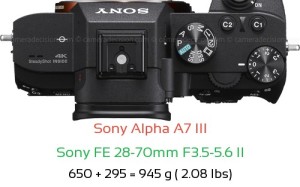 Sony A7 III with Sony FE 28-70mm F3.5-5.6 II Lens Size