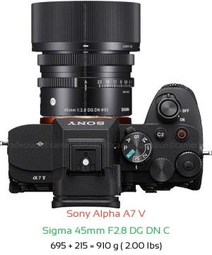 Sony A7 V with Sigma 45mm F2.8 DG DN C Lens Size