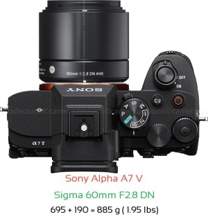 Sony A7 V with Sigma 60mm F2.8 DN Lens Size