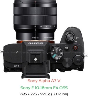 Sony A7 V with Sony E 10-18mm F4 OSS Lens Size