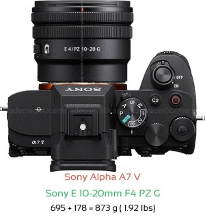 Sony A7 V with Sony E 10-20mm F4 PZ G Lens Size