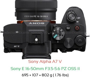 Sony A7 V with Sony E 16-50mm F3.5-5.6 PZ OSS II Lens Size