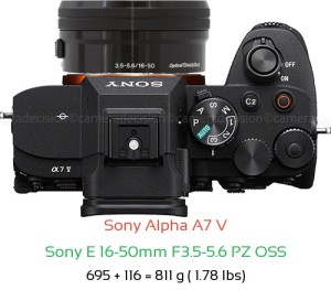 Sony A7 V with Sony E 16-50mm F3.5-5.6 PZ OSS Lens Size